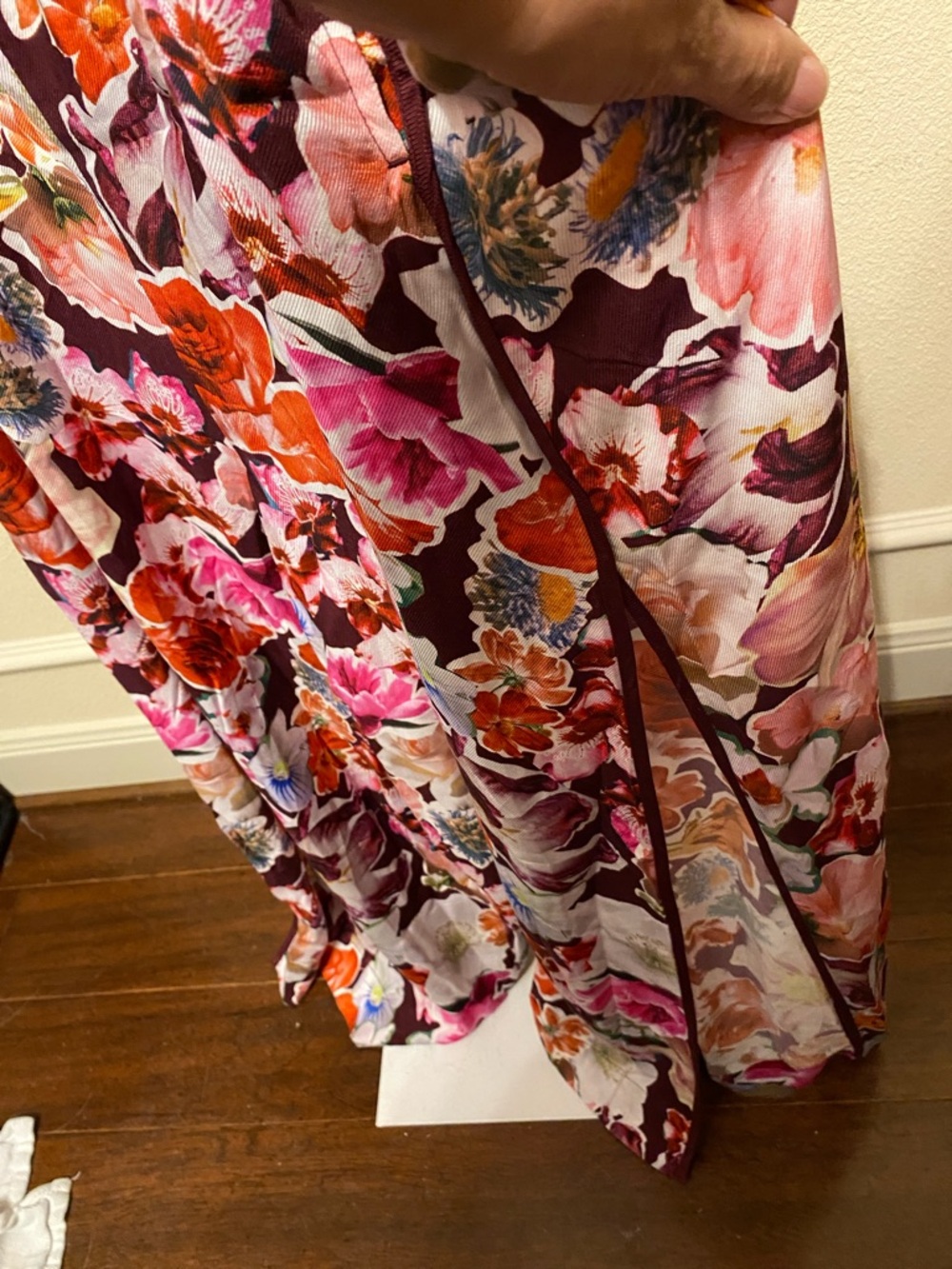 Anthropologie Floral Satin Wide-Leg Jumpsuit - Multi Floral - Picture 6 of 7